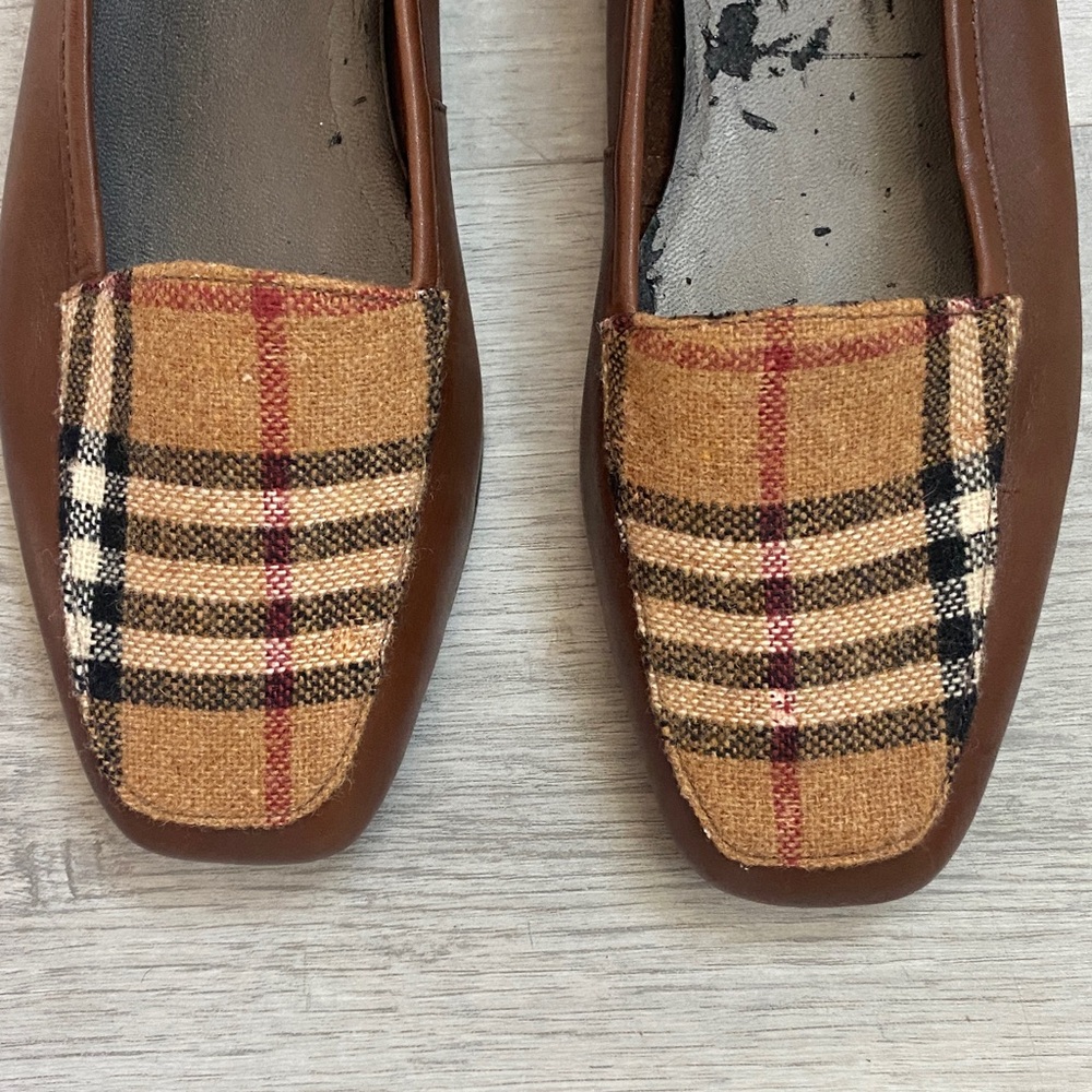 NWOT Enzo Angiolini Brown Plaid Leather loafer size 6.5 - Picture 2 of 10